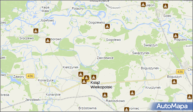 mapa Zakrzewice, Zakrzewice na mapie Targeo