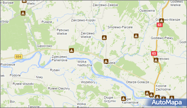 mapa Zakrzewo-Słomy, Zakrzewo-Słomy na mapie Targeo