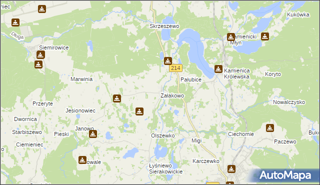 mapa Załakowo, Załakowo na mapie Targeo