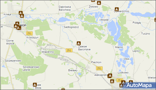 mapa Zalesie Barcińskie, Zalesie Barcińskie na mapie Targeo