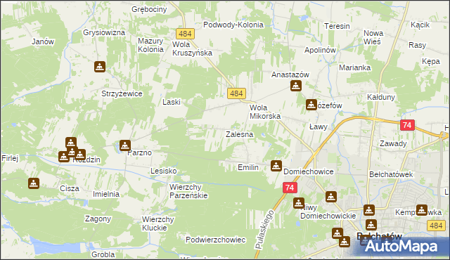 mapa Zalesna, Zalesna na mapie Targeo