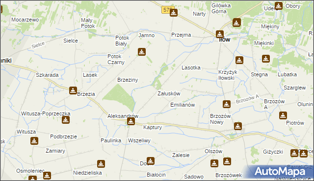 mapa Załusków, Załusków na mapie Targeo