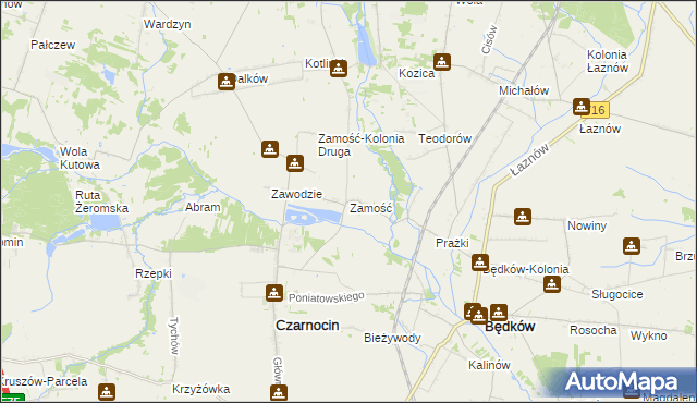 mapa Zamość gmina Czarnocin, Zamość gmina Czarnocin na mapie Targeo