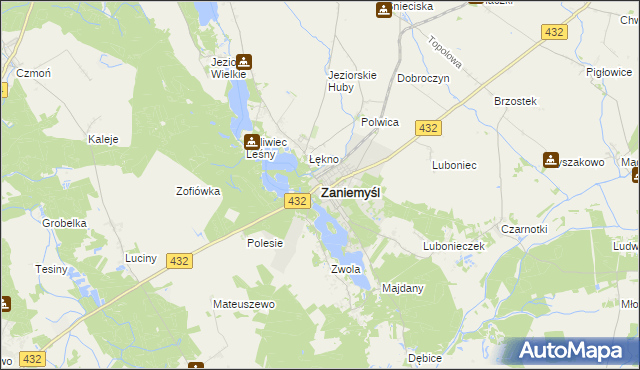 mapa Zaniemyśl, Zaniemyśl na mapie Targeo
