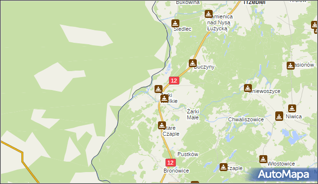 mapa Żarki Wielkie, Żarki Wielkie na mapie Targeo