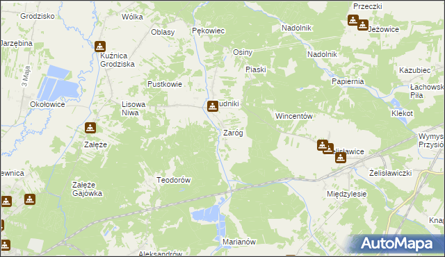 mapa Zaróg, Zaróg na mapie Targeo