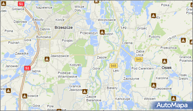 mapa Zasole, Zasole na mapie Targeo