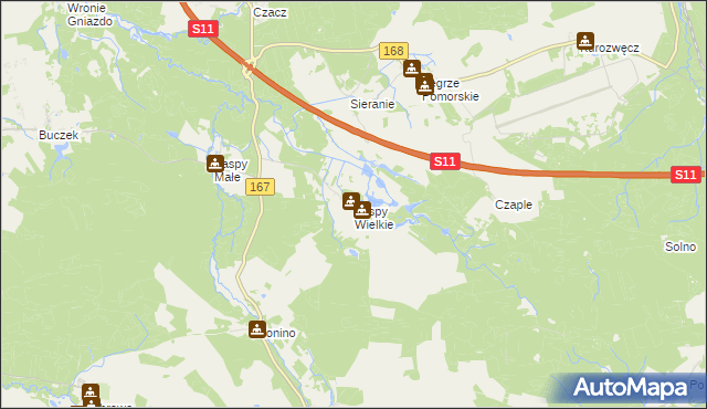mapa Zaspy Wielkie, Zaspy Wielkie na mapie Targeo