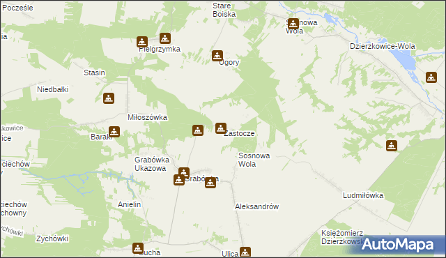 mapa Zastocze gmina Annopol, Zastocze gmina Annopol na mapie Targeo