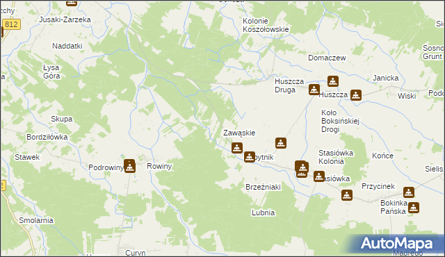 mapa Zawąskie, Zawąskie na mapie Targeo
