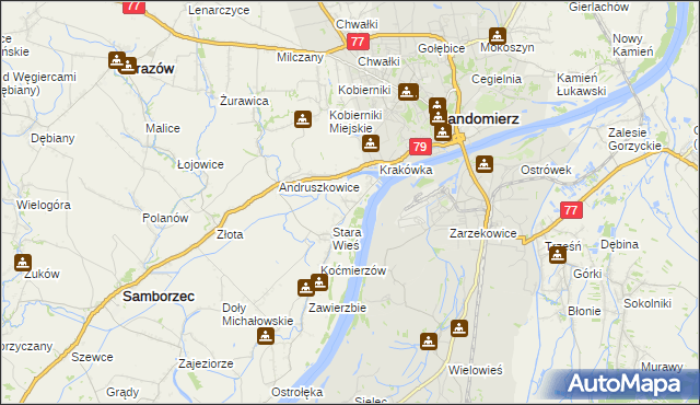 mapa Zawisełcze, Zawisełcze na mapie Targeo