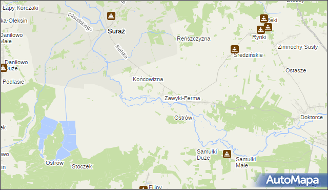 mapa Zawyki-Ferma, Zawyki-Ferma na mapie Targeo