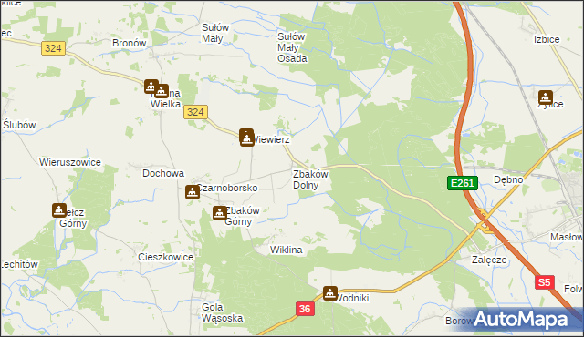 mapa Zbaków Dolny, Zbaków Dolny na mapie Targeo