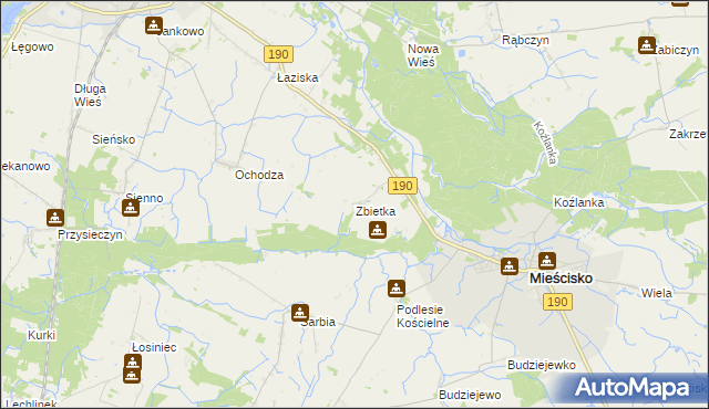 mapa Zbietka, Zbietka na mapie Targeo