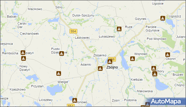 mapa Zbójenko, Zbójenko na mapie Targeo