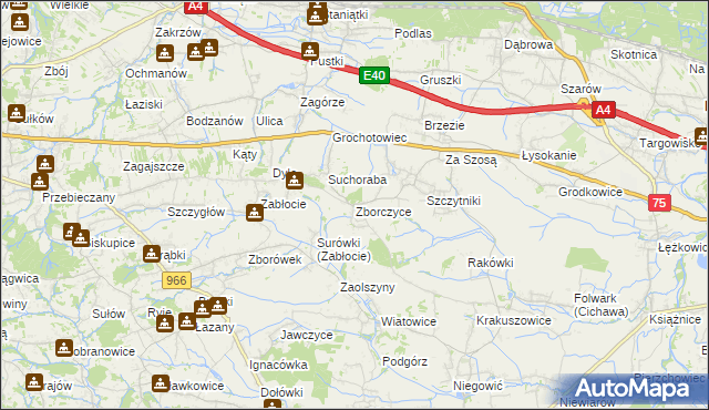 mapa Zborczyce, Zborczyce na mapie Targeo