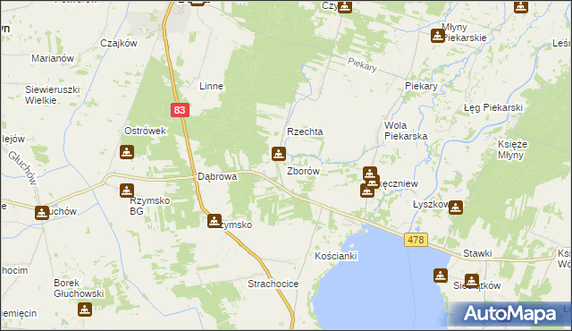 mapa Zborów gmina Dobra, Zborów gmina Dobra na mapie Targeo