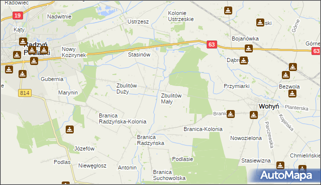 mapa Zbulitów Mały, Zbulitów Mały na mapie Targeo