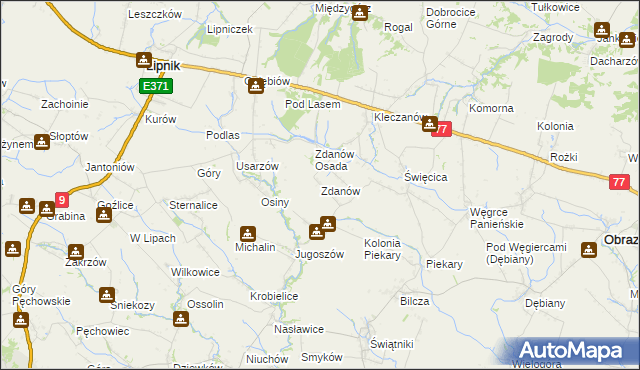 mapa Zdanów gmina Obrazów, Zdanów gmina Obrazów na mapie Targeo