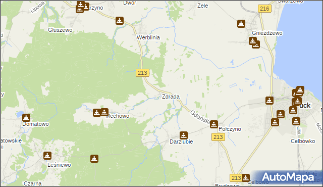 mapa Zdrada, Zdrada na mapie Targeo