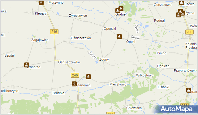 mapa Zduny gmina Aleksandrów Kujawski, Zduny gmina Aleksandrów Kujawski na mapie Targeo