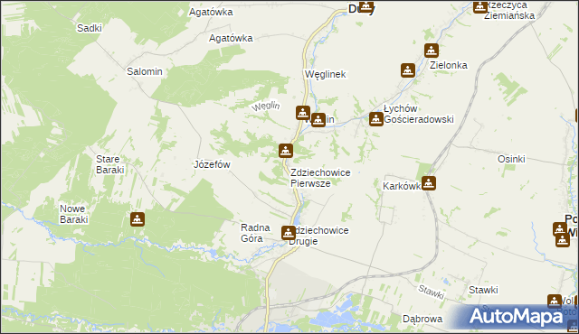 mapa Zdziechowice Pierwsze, Zdziechowice Pierwsze na mapie Targeo