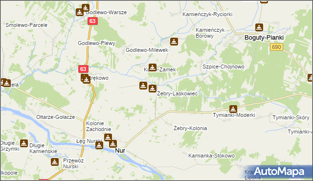 mapa Żebry-Laskowiec, Żebry-Laskowiec na mapie Targeo