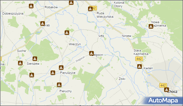 mapa Żegocin gmina Czermin, Żegocin gmina Czermin na mapie Targeo