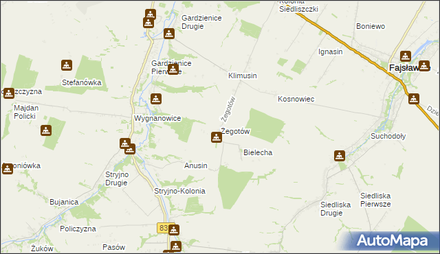 mapa Żegotów, Żegotów na mapie Targeo