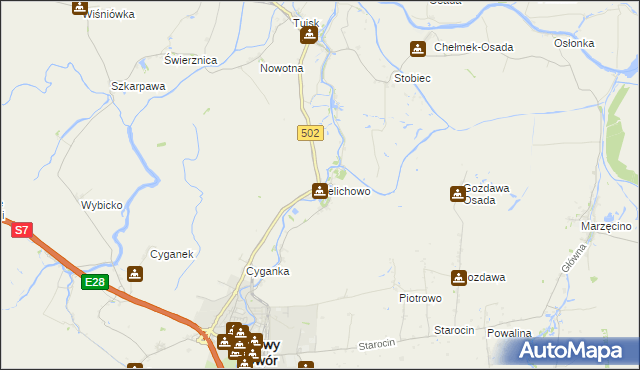 mapa Żelichowo gmina Nowy Dwór Gdański, Żelichowo gmina Nowy Dwór Gdański na mapie Targeo