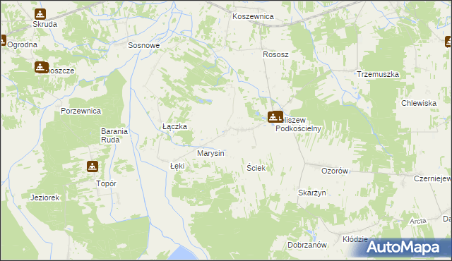 mapa Żeliszew Duży, Żeliszew Duży na mapie Targeo