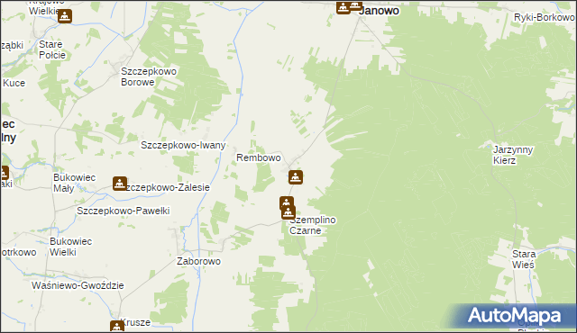 mapa Zembrzus-Mokry Grunt, Zembrzus-Mokry Grunt na mapie Targeo