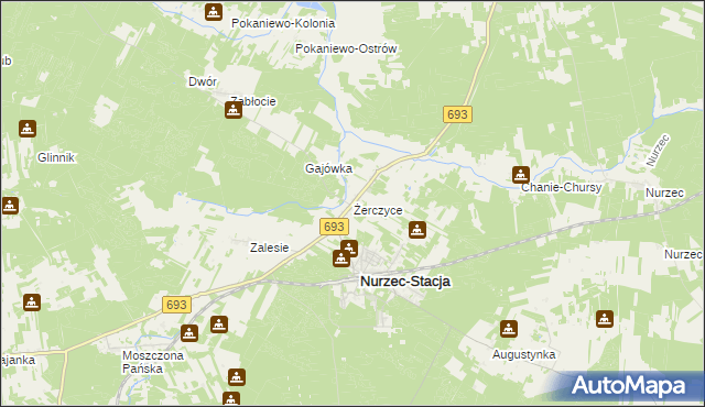 mapa Żerczyce, Żerczyce na mapie Targeo