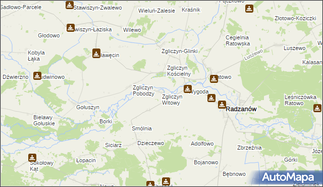 mapa Zgliczyn Witowy, Zgliczyn Witowy na mapie Targeo
