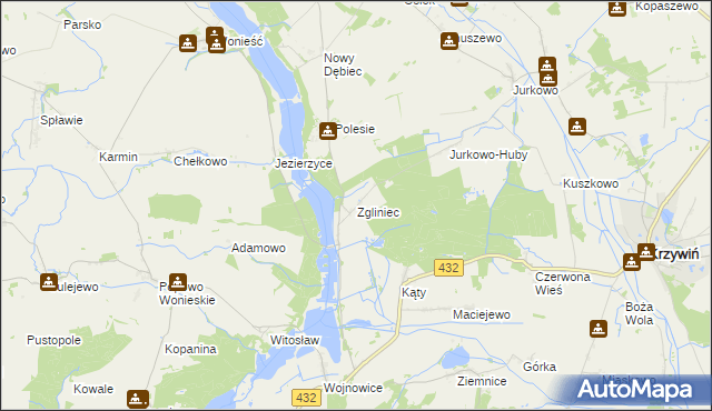 mapa Zgliniec, Zgliniec na mapie Targeo