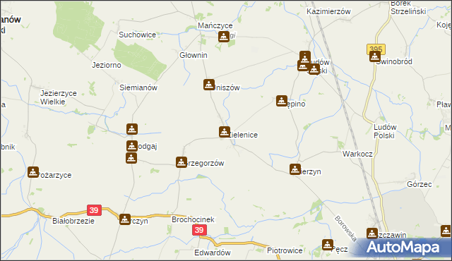 mapa Zielenice gmina Borów, Zielenice gmina Borów na mapie Targeo
