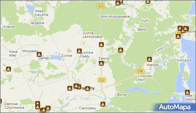 mapa Zielona Huta, Zielona Huta na mapie Targeo