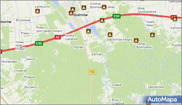 mapa Ziemiary, Ziemiary na mapie Targeo