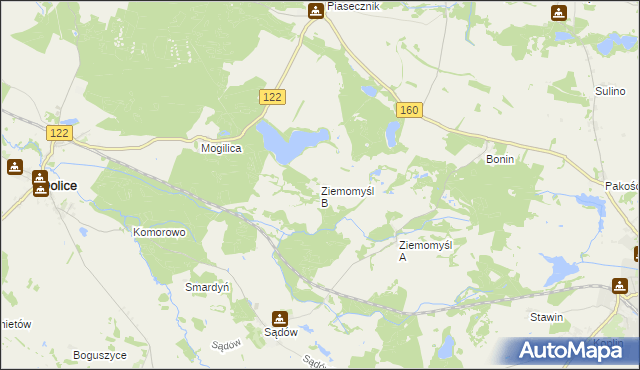 mapa Ziemomyśl B, Ziemomyśl B na mapie Targeo