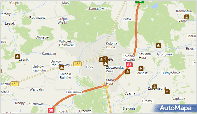 mapa Złoczew, Złoczew na mapie Targeo