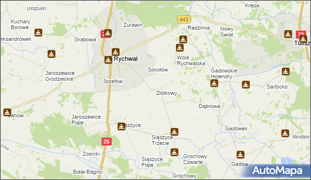 mapa Złotkowy, Złotkowy na mapie Targeo