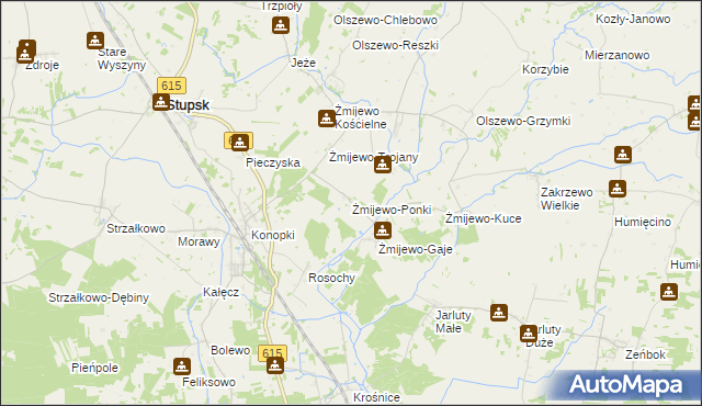 mapa Żmijewo-Ponki, Żmijewo-Ponki na mapie Targeo
