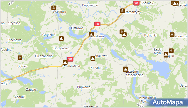 mapa Znakowo, Znakowo na mapie Targeo
