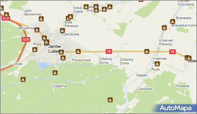 mapa Zofianka Górna, Zofianka Górna na mapie Targeo