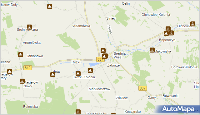 mapa Żółkiewka-Osada, Żółkiewka-Osada na mapie Targeo