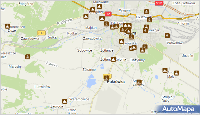 mapa Żółtańce-Kolonia, Żółtańce-Kolonia na mapie Targeo