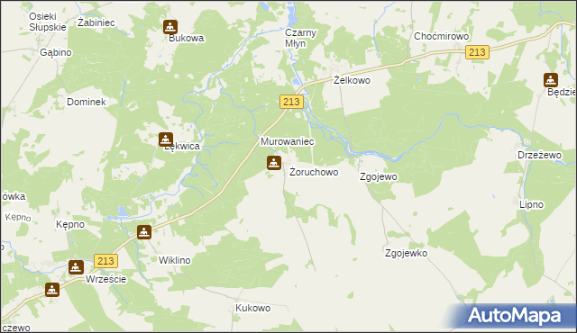 mapa Żoruchowo, Żoruchowo na mapie Targeo
