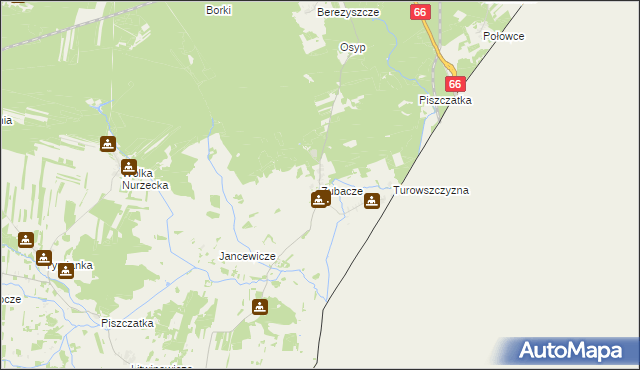 mapa Zubacze, Zubacze na mapie Targeo
