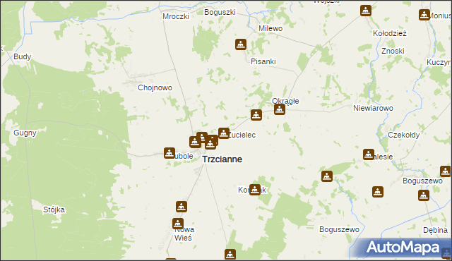 mapa Zucielec, Zucielec na mapie Targeo