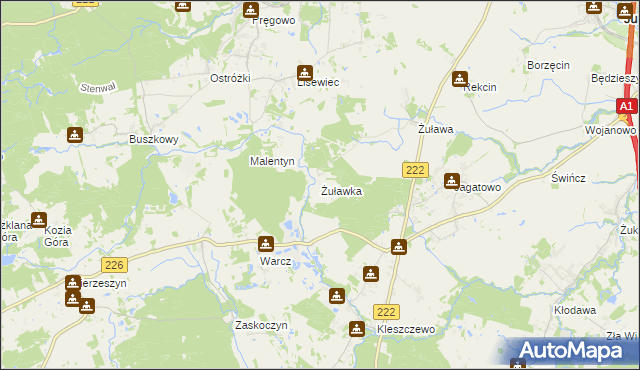 mapa Żuławka gmina Pruszcz Gdański, Żuławka gmina Pruszcz Gdański na mapie Targeo